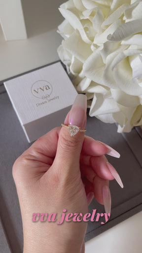 Trillion Moissanite Engagement Ring 1ct