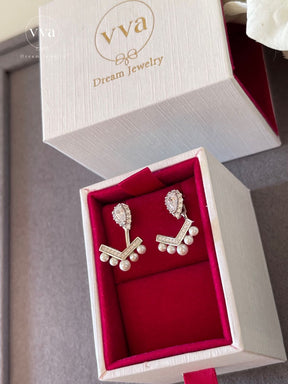 Pear Shape Lab-Created Pearl Earring