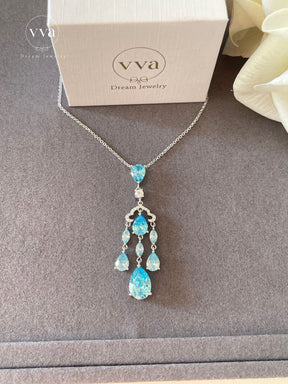 Blue Sea Luxury Moissanite Necklace 5ct