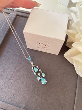Blue Sea Luxury Moissanite Necklace 5ct