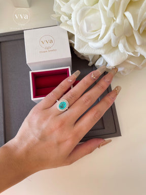 Lab-Created Paraiba Tourmaline Ring 2ct