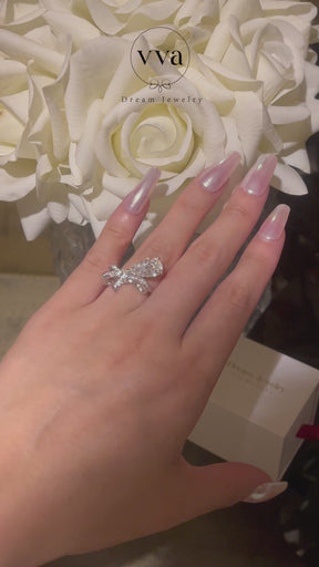 Pear Shape Moissanite Engagement Ring