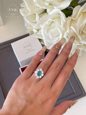 Lab-Created Blue Paraiba Tourmaline Ring 1.5ct