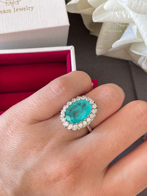 Lab-Created Paraiba Tourmaline Ring 5ct