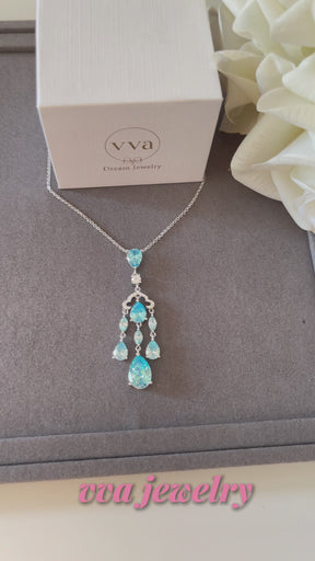 Blue Sea Luxury Moissanite Necklace 5ct