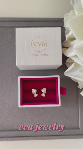 Sister Heart Shape Moissanite Earring