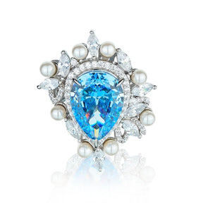 Luxury Pearl Moissanite Ring