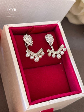 Pear Shape Lab-Created Pearl Earring
