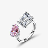Bague de Fiançailles Deux Formes Moissanite Plaqué Or 18K 