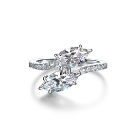 Bague de Fiançailles Marquise Moissanite 0.75ct 