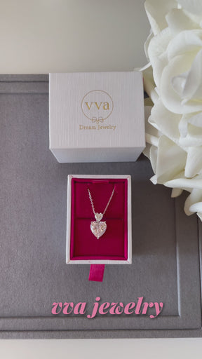 Heart Shape Moissanite Necklace 6.5ct
