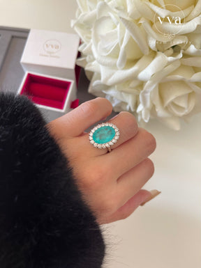 Lab-Created Paraiba Tourmaline Ring 5ct
