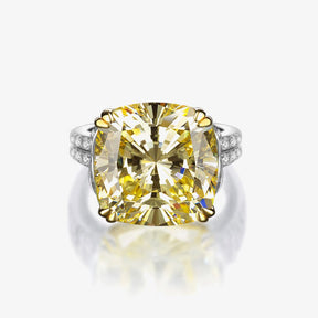 Yellow Moissanite Engagement Ring 10ct