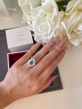Lab-Created Blue Paraiba Tourmaline Ring 1.5ct