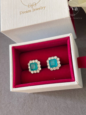 Lab-Created Paraiba Tourmaline Earring 2ct