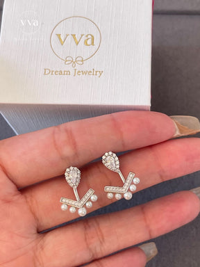 Pear Shape Lab-Created Pearl Earring