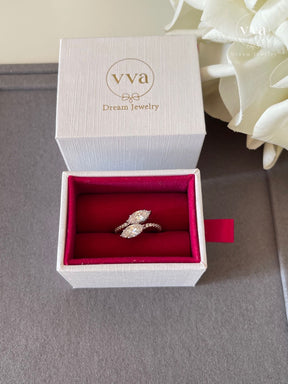 Bague de Fiançailles Marquise Moissanite 0.75ct 