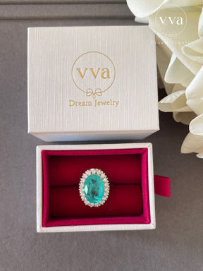Lab-Created Paraiba Tourmaline Ring 5ct