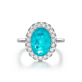 Lab-Created Paraiba Tourmaline Ring 5ct