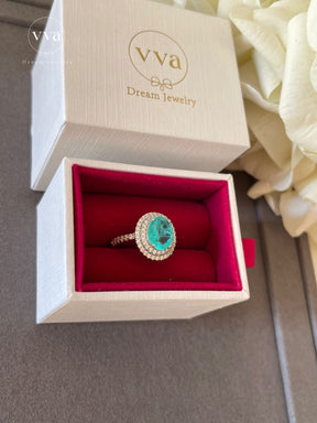 Lab-Created Paraiba Tourmaline Ring 2ct