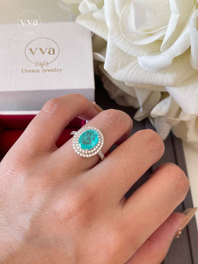 Lab-Created Paraiba Tourmaline Ring 2ct