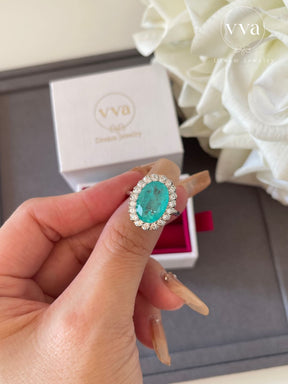 Lab-Created Paraiba Tourmaline Ring 5ct