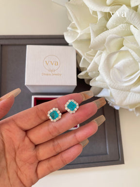 Lab-Created Paraiba Tourmaline Earring 2ct