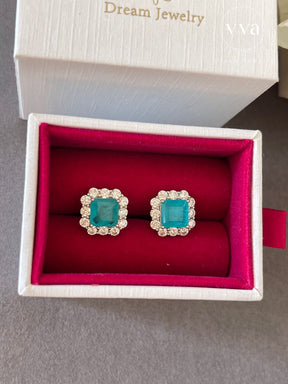 Lab-Created Paraiba Tourmaline Earring 2ct