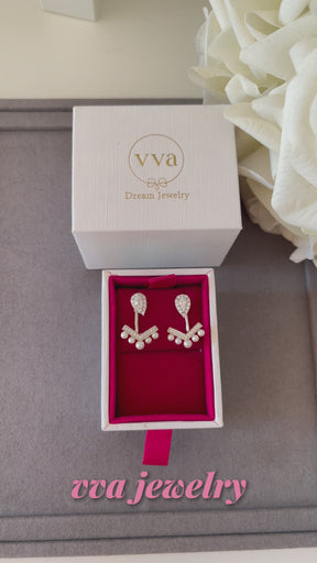 Pear Shape Lab-Created Pearl Earring