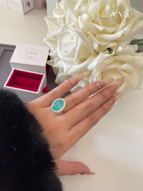 Lab-Created Paraiba Tourmaline Ring 5ct