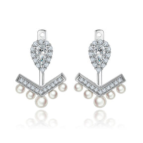 Pear Shape Lab-Created Pearl Earring