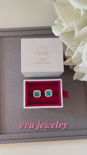 Lab-Created Paraiba Tourmaline Earring 2ct
