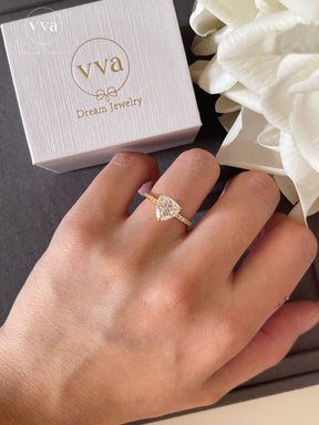 Trillion Moissanite Engagement Ring 1ct