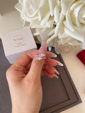 Bague de Fiançailles Marquise Moissanite 0.75ct 