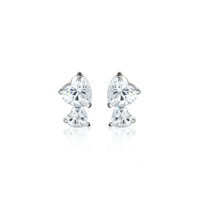 Sister Heart Shape Moissanite Earring