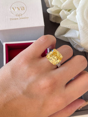 Yellow Moissanite Engagement Ring 10ct