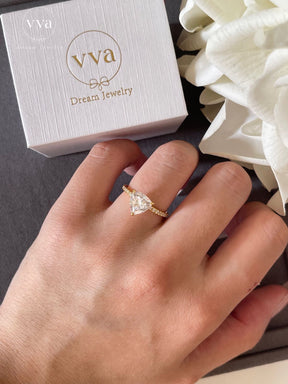 Trillion Moissanite Engagement Ring 1ct